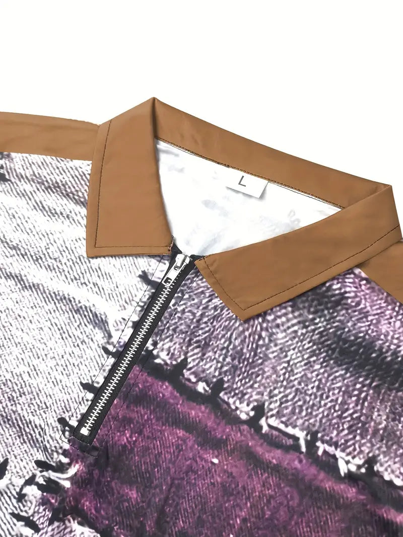 Zerem - カラーブロック ロングスリーブ シャツ ジップ付き