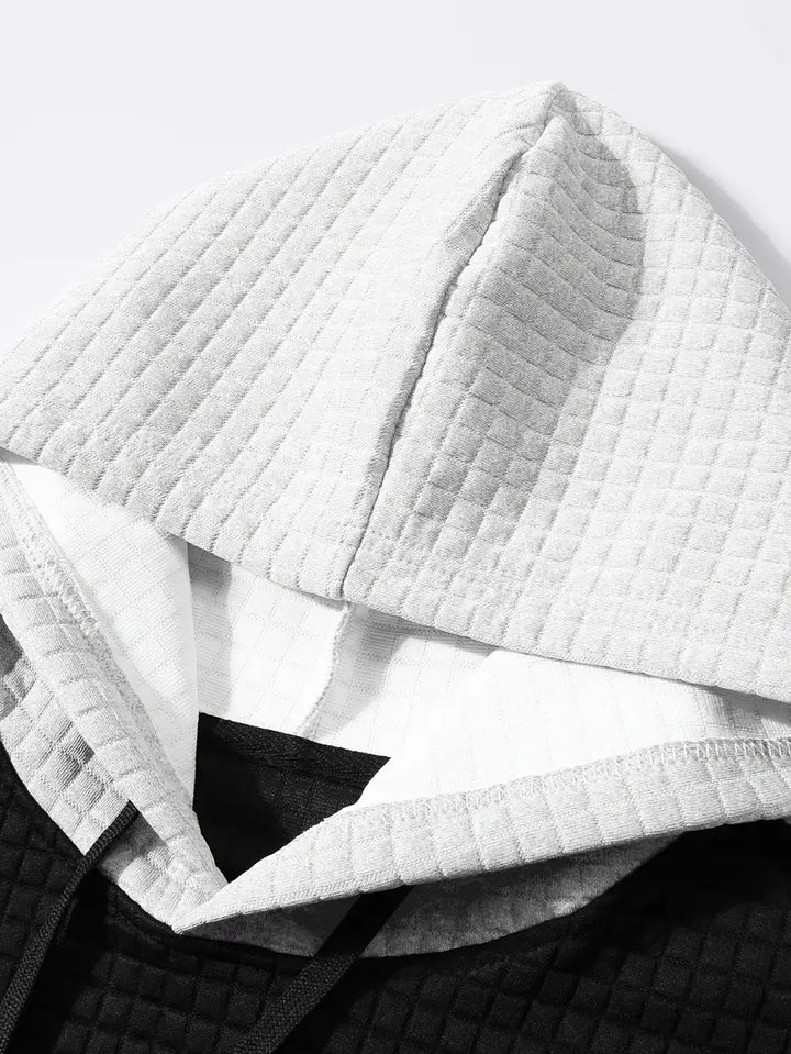 Arvid - カラーブロック テクスチャード フード付きパーカー