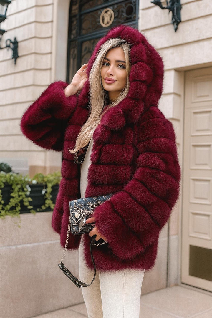 Aglaya - フェイクファーフード付きコート