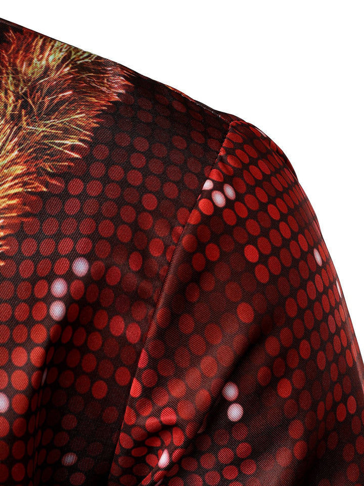 Bryce -男性用クリスマス楽しい服装テーマトップホリデーボタンダウン長袖シャツ