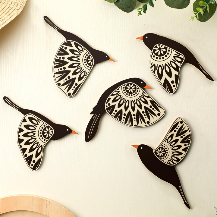 WoodCraft - 木製の飛んでいる鳥の壁飾り