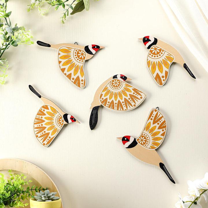 WoodCraft - 木製の飛んでいる鳥の壁飾り
