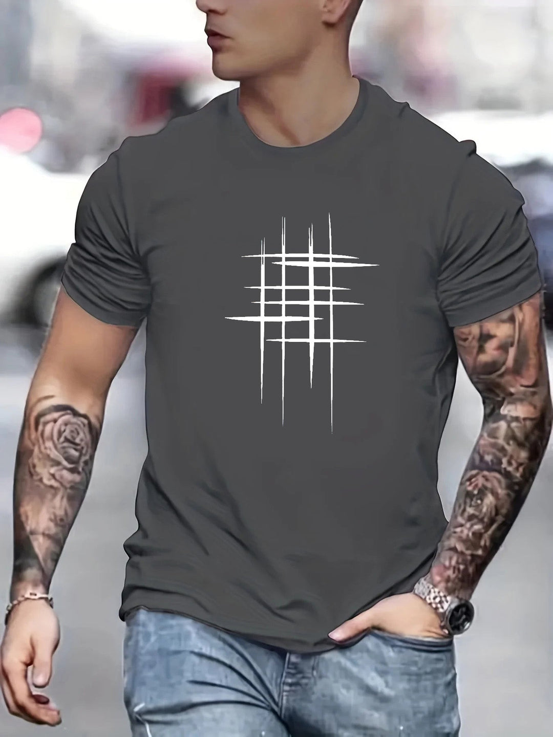Pantazis - エレガントなラウンドネックTシャツ、グラフィックプリント入り