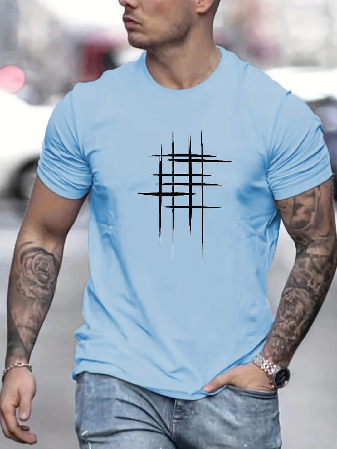 Pantazis - エレガントなラウンドネックTシャツ、グラフィックプリント入り