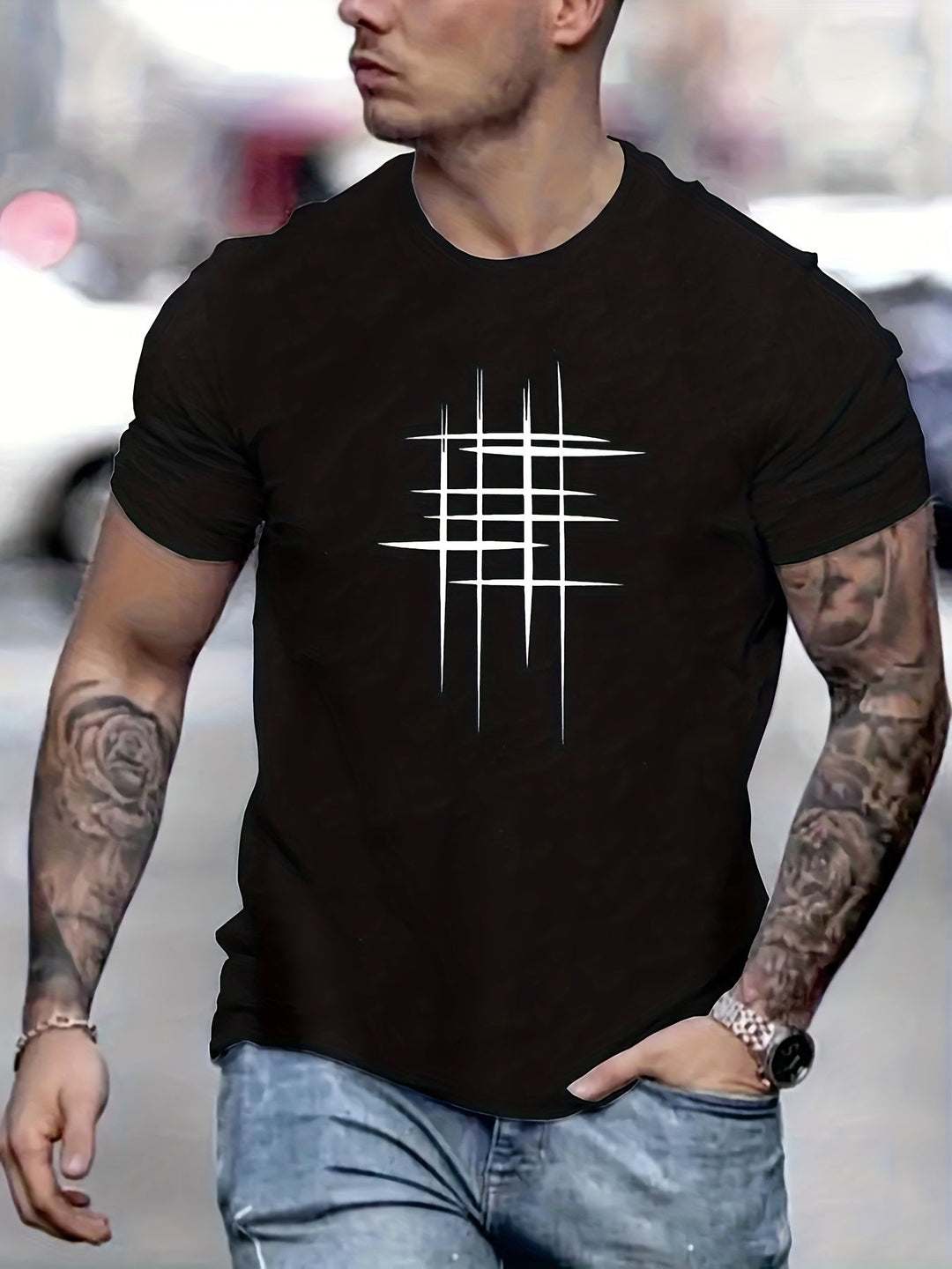 Pantazis - エレガントなラウンドネックTシャツ、グラフィックプリント入り