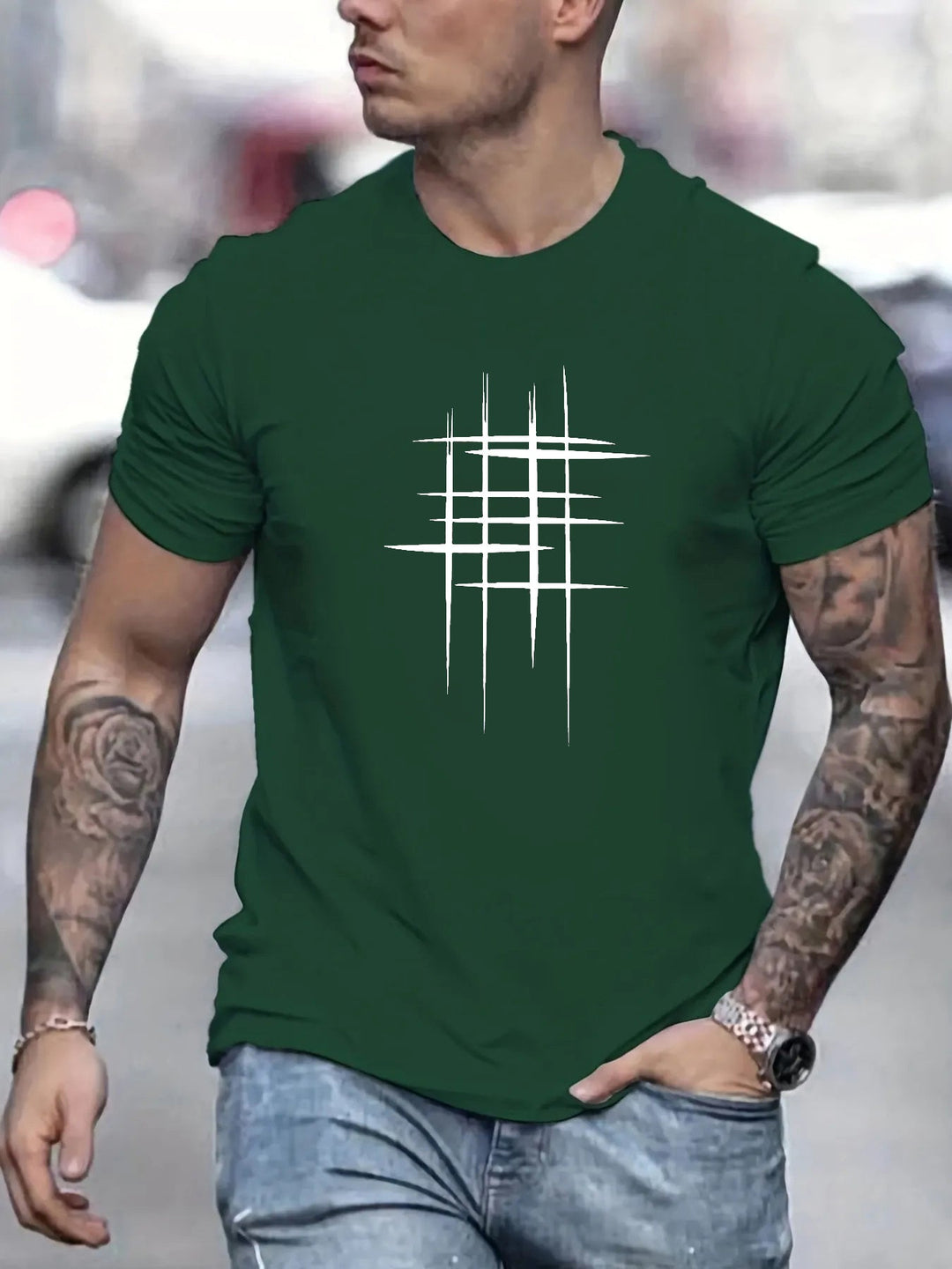 Pantazis - エレガントなラウンドネックTシャツ、グラフィックプリント入り