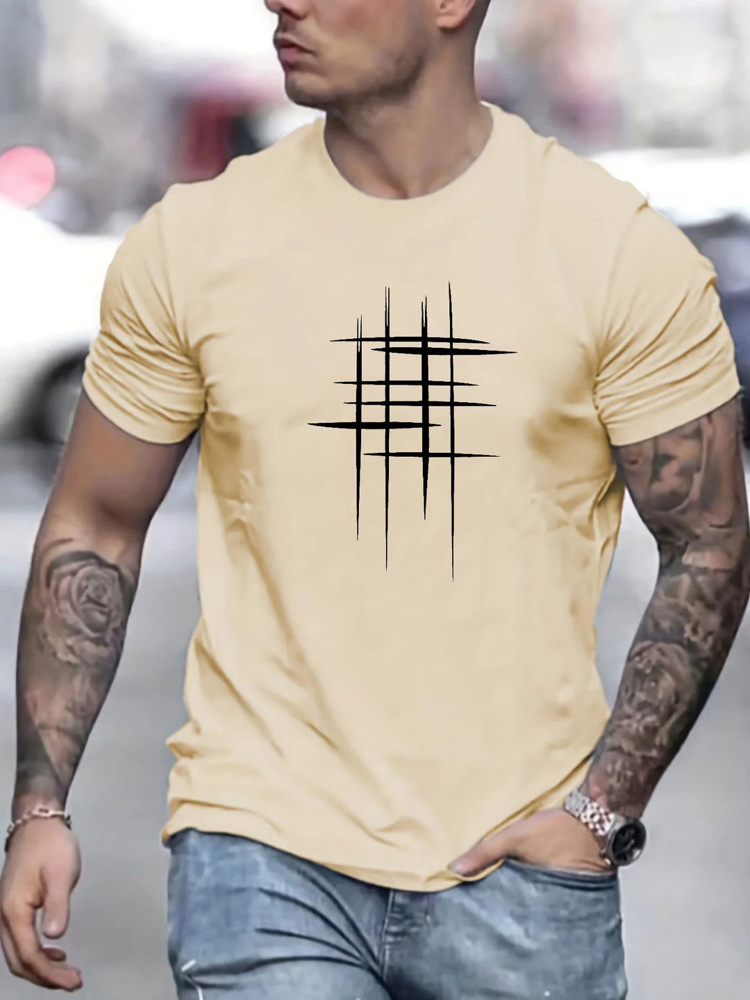 Pantazis - エレガントなラウンドネックTシャツ、グラフィックプリント入り