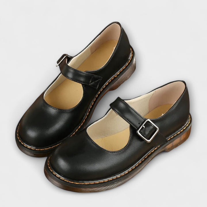 Yolanda - スタイリッシュなレザーシューズ ストラップ付き