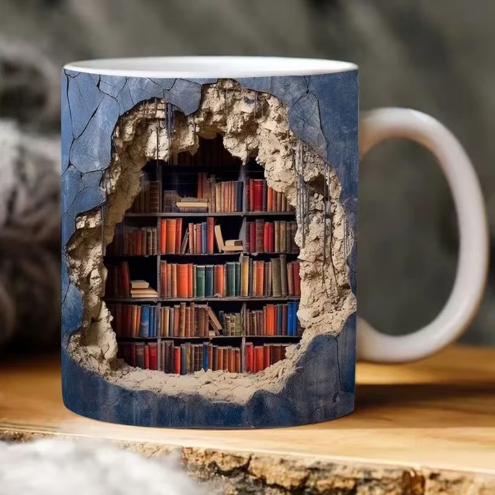BookBrew -  3D図書館デザインマグカップ