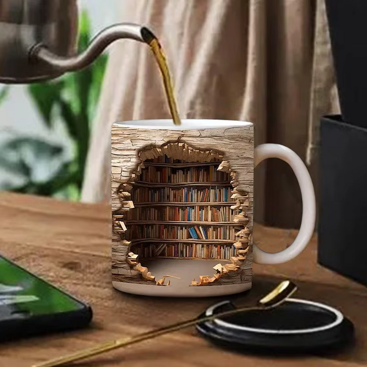 BookBrew -  3D図書館デザインマグカップ