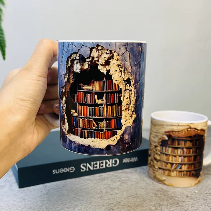 BookBrew -  3D図書館デザインマグカップ