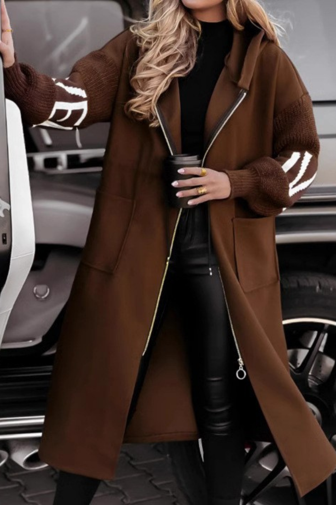 Lysanne -ロングラインフード付きポケットコート