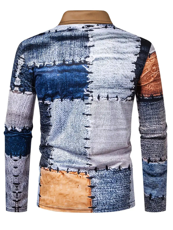 Zerem - カラーブロック ロングスリーブ シャツ ジップ付き