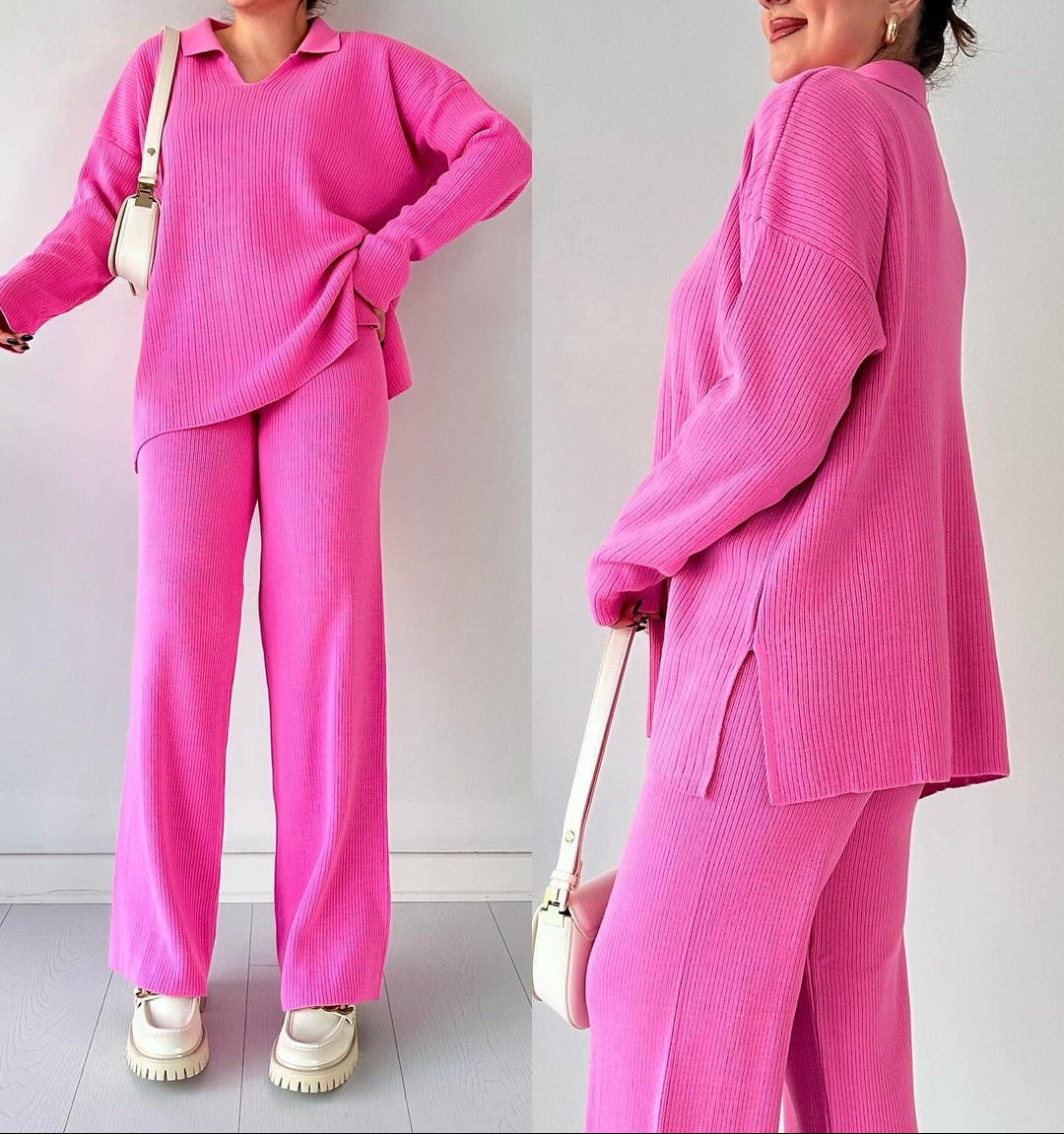 Alyana – リブ編みツーピース ラウンジセット