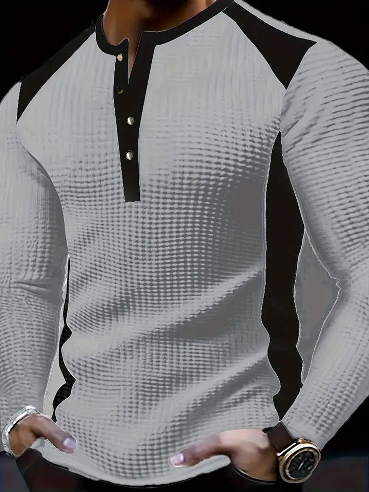 Kyran - ワッフル長袖ヘンリーシャツ