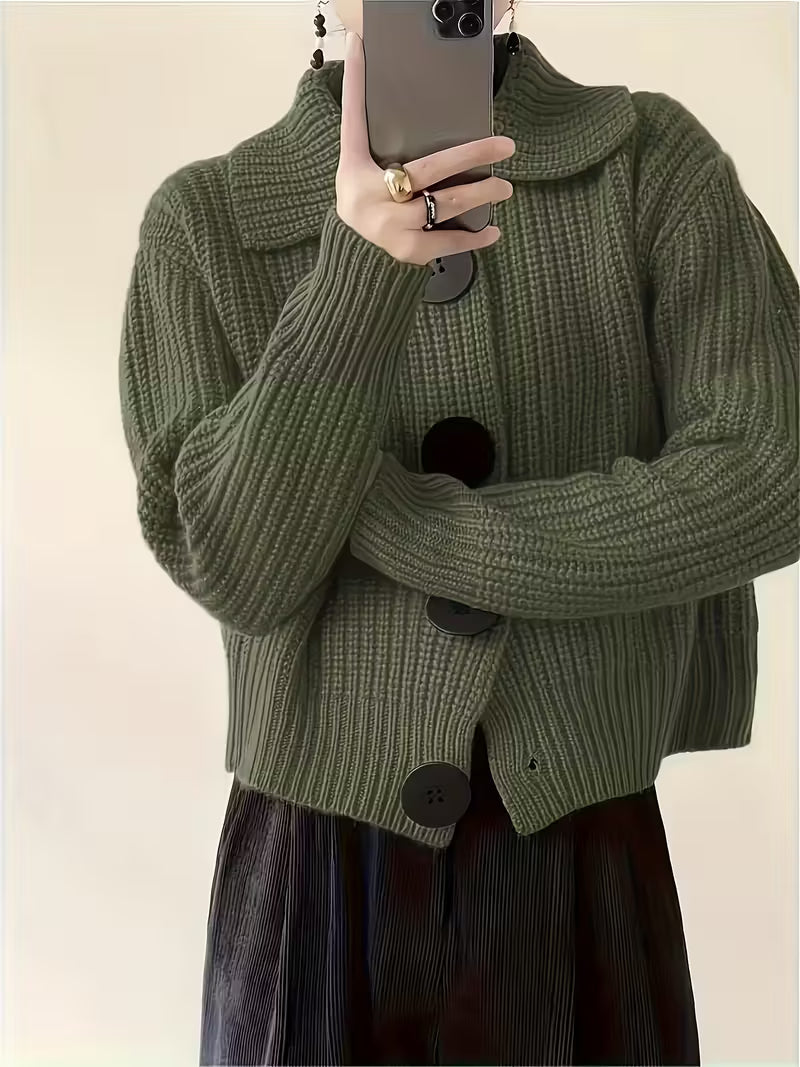 Agnetha - 大きなボタン付きニットセーター 大きなボタン付きニットセーター