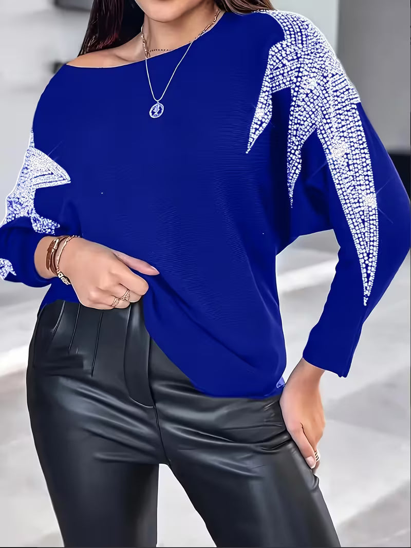 Bernardino - エレガントな長袖セーター（星柄プリント）