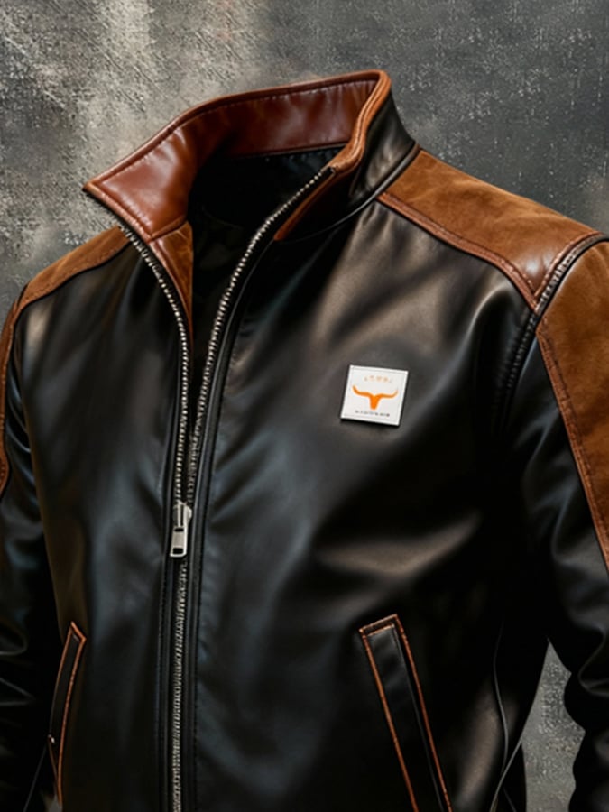 Bjorn - ヴィンテージ レザー パッチワーク ジャケット