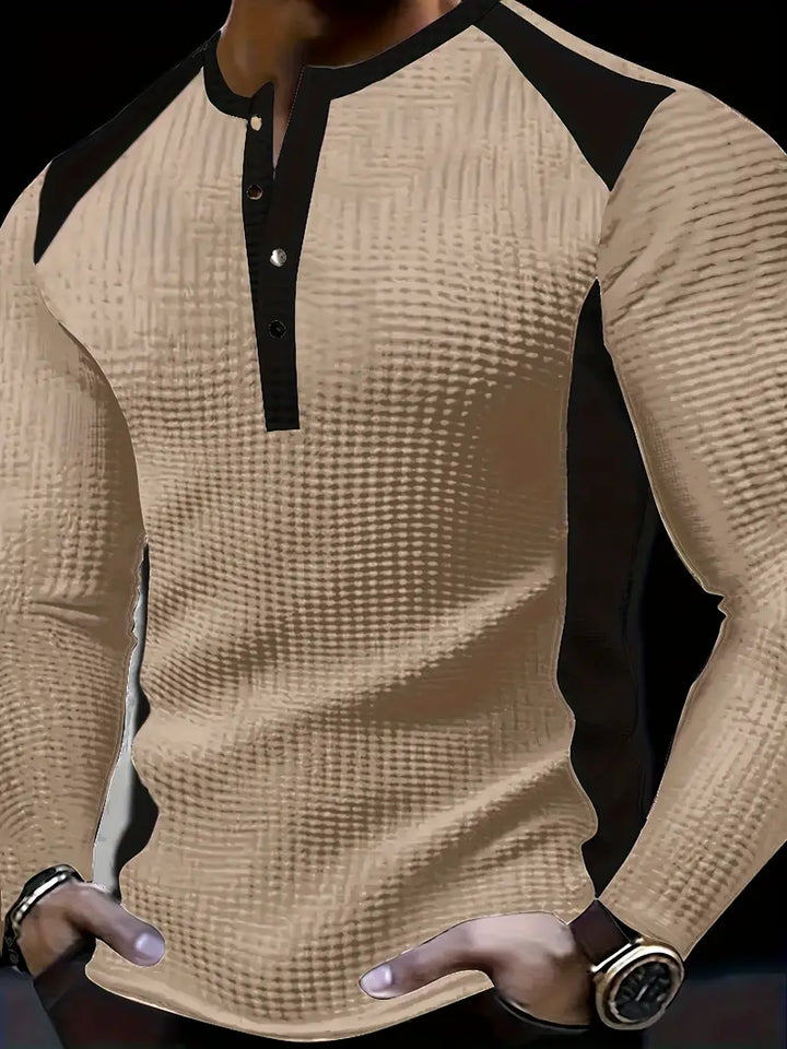 Kyran - ワッフル長袖ヘンリーシャツ