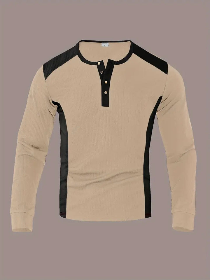 Kyran - ワッフル長袖ヘンリーシャツ