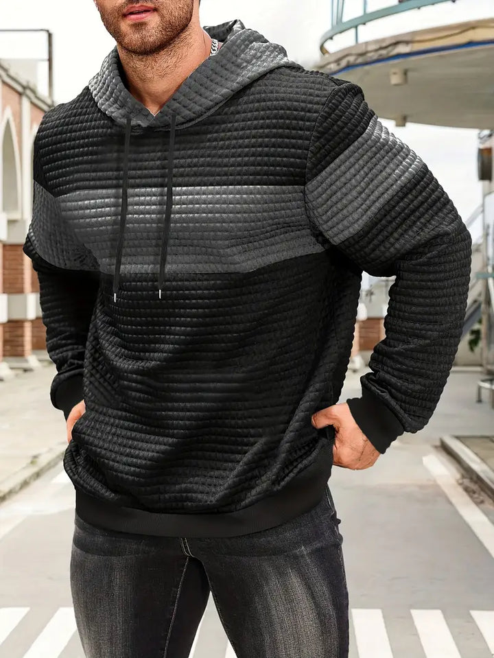 Arvid - カラーブロック テクスチャード フード付きパーカー