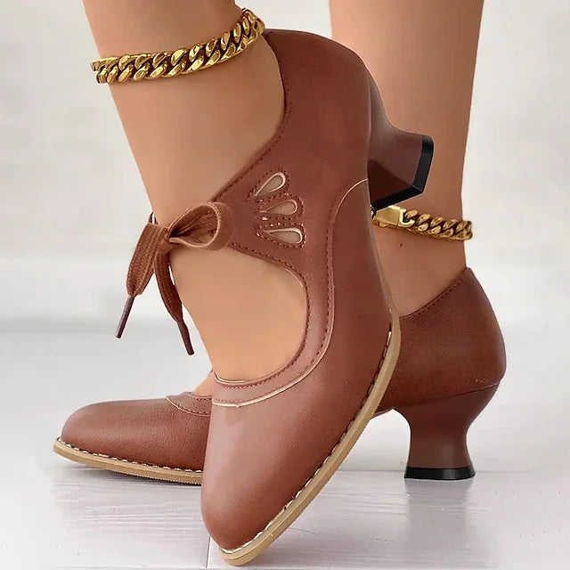 Zydrune - ヴィンテージレザー ハイヒール パンプス