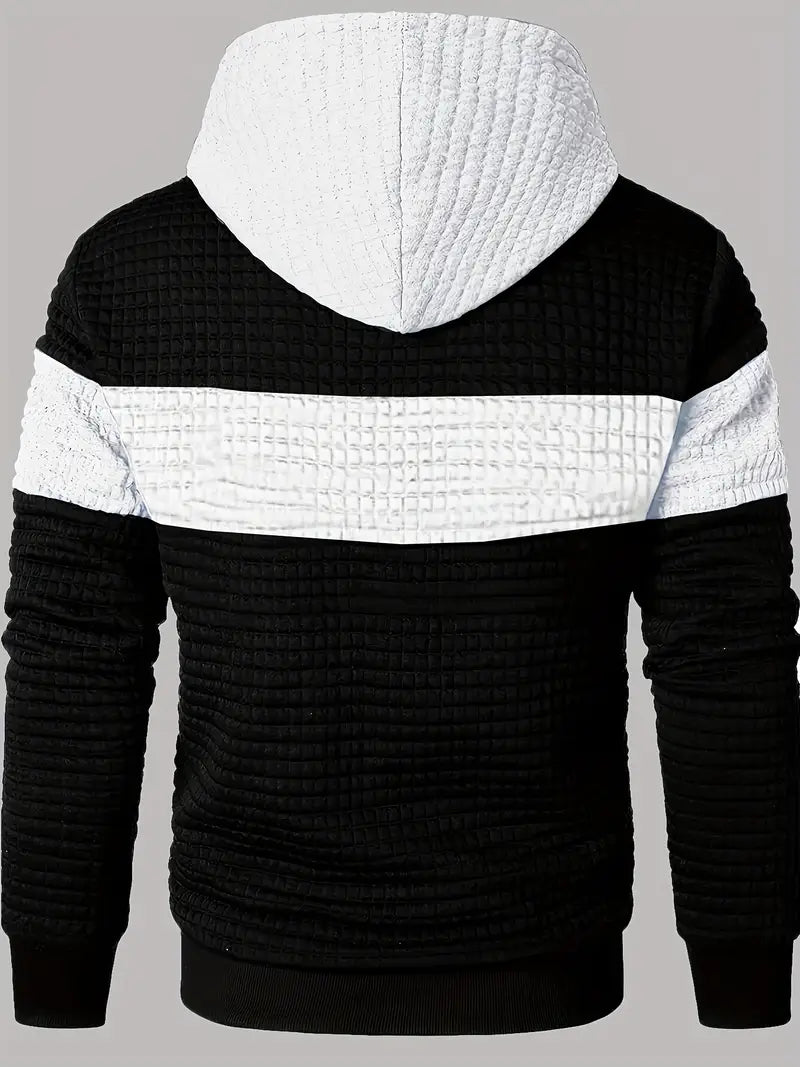 Arvid - カラーブロック テクスチャード フード付きパーカー