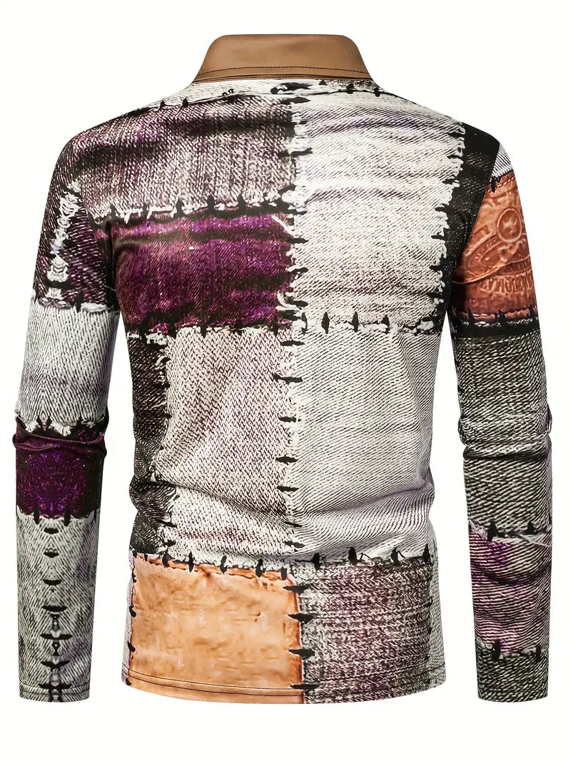 Zerem - カラーブロック ロングスリーブ シャツ ジップ付き