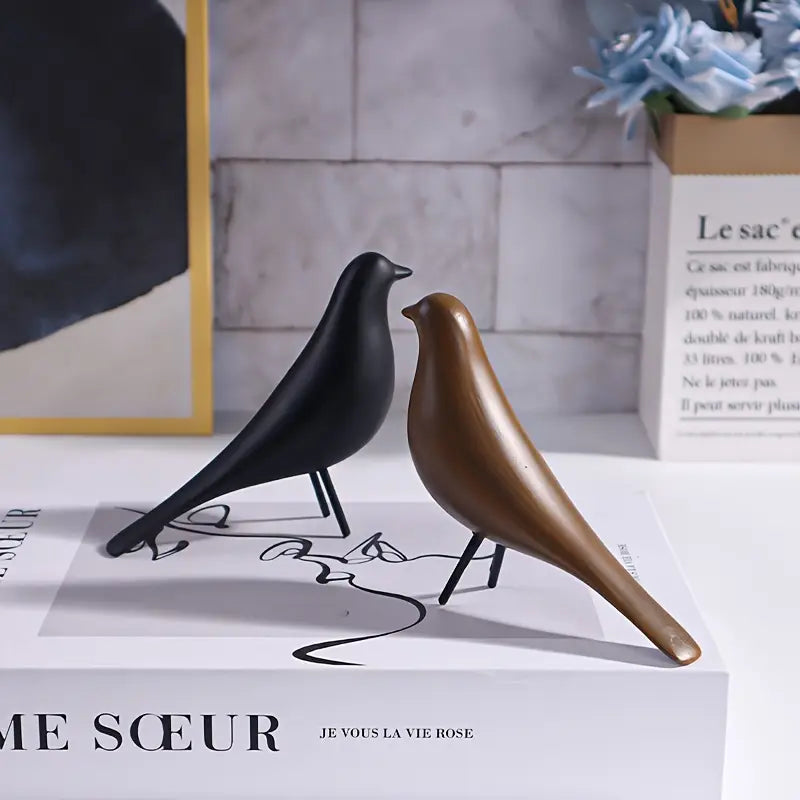 DecoPerch - アールデコ 抽象的鳥の彫像セット