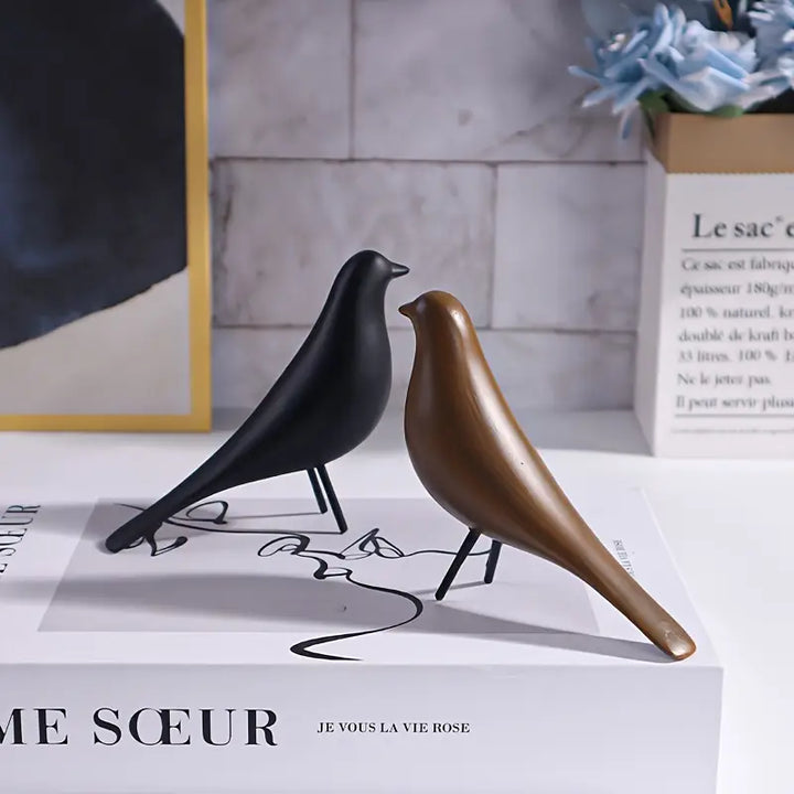 DecoPerch - アールデコ 抽象的鳥の彫像セット
