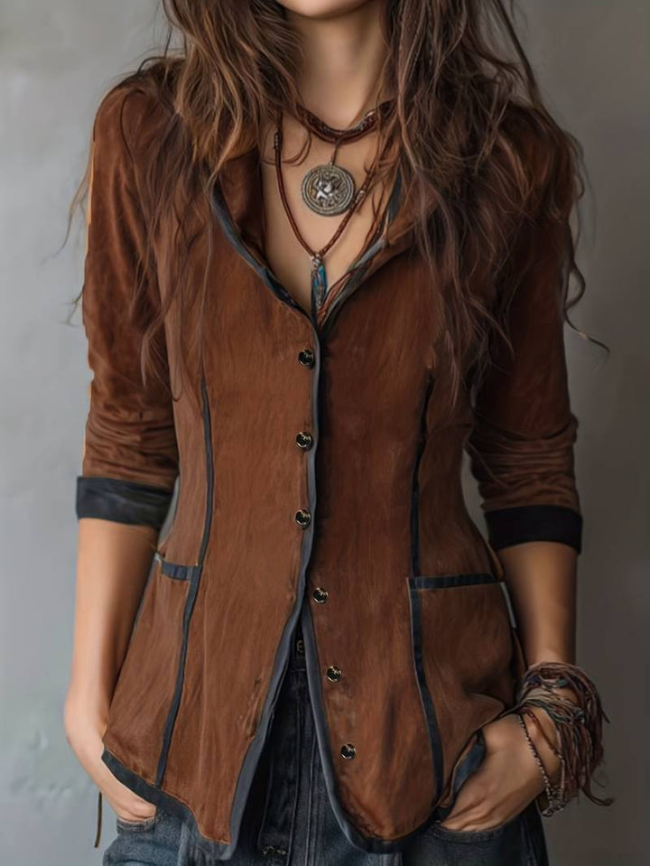 Yaara - ヴィンテージ風フード付きロングスリーブジャケット