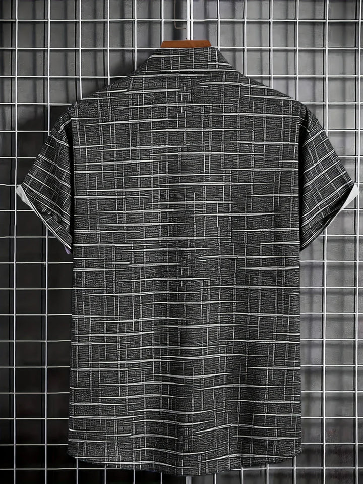 Haroyan - スタイリッシュなチェックストライプ柄シャツ