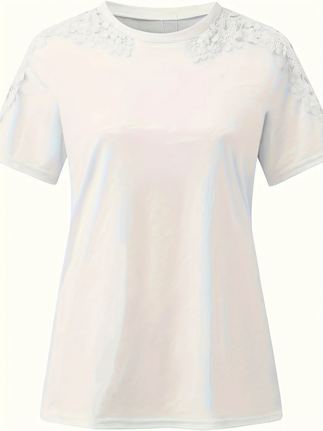 Ancuta - エレガントな夏用ショートスリーブTシャツ レーストップ
