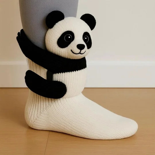 CozyCritters - 編み込み動物柄の足元を温かくするソックス