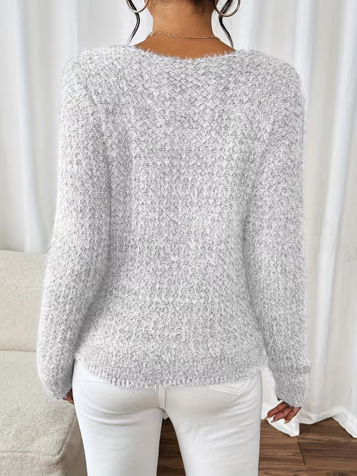 Aderah - ゆったりフィットのVネックセーター