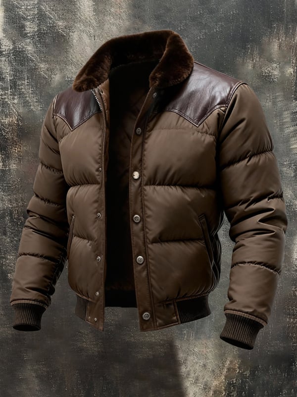 Benzema - エレガントな長袖の暖かいレザージャケット