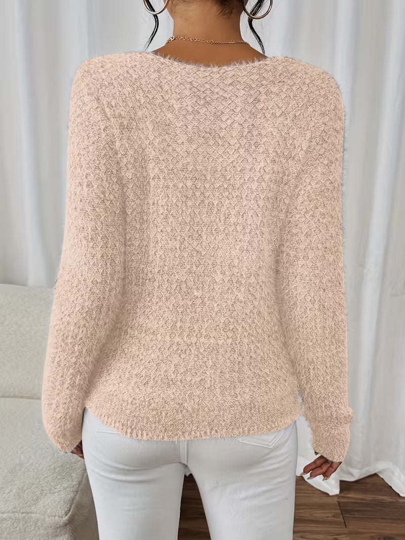 Aderah - ゆったりフィットのVネックセーター