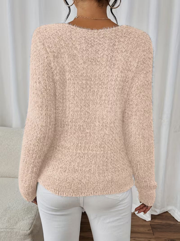 Aderah - ゆったりフィットのVネックセーター