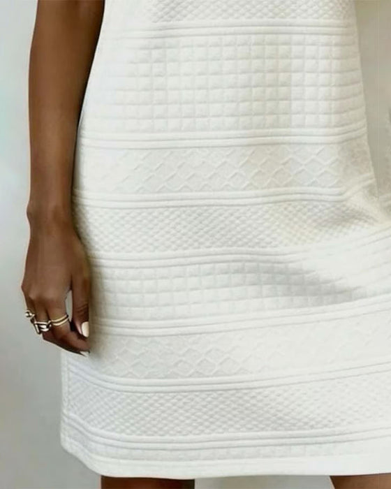 Alaitz - ストレートジャカード三つボタンドレス