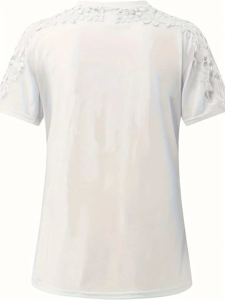 Ancuta - エレガントな夏用ショートスリーブTシャツ レーストップ