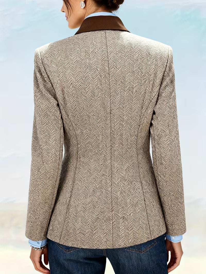 Yessica - 長袖ストライプ柄コート