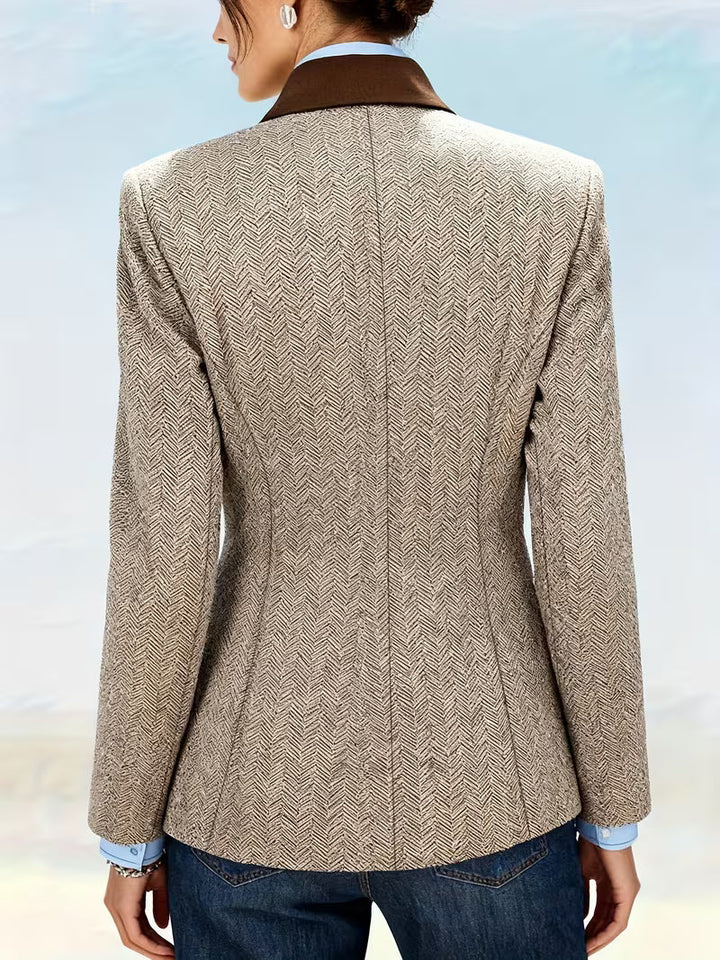 Yessica - 長袖ストライプ柄コート