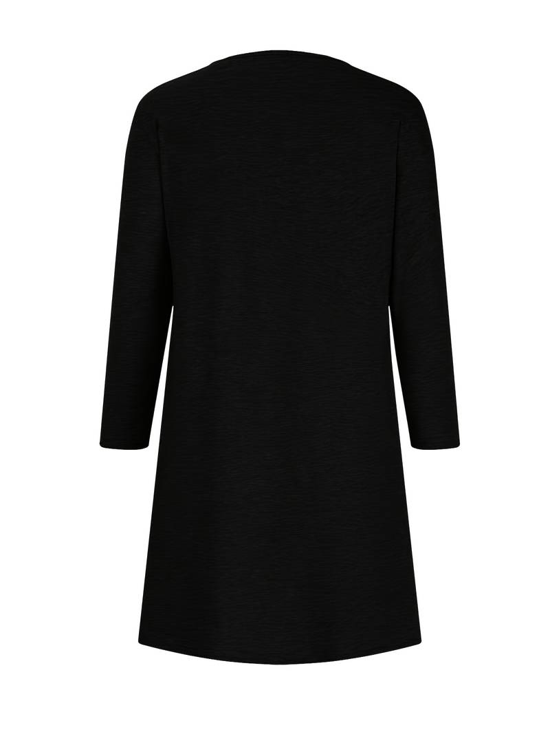 Alinor - カジュアルなチェック柄パッチワーク長袖ワンピース