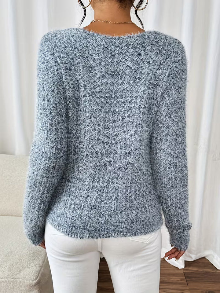 Aderah - ゆったりフィットのVネックセーター