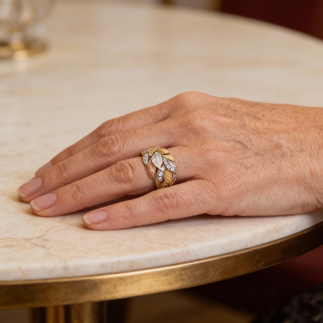 Yulee - 葉模様 手作りリング