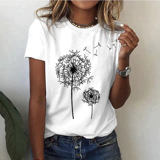 Rafaela - ダンデライオンプリントのスタイリッシュなTシャツ