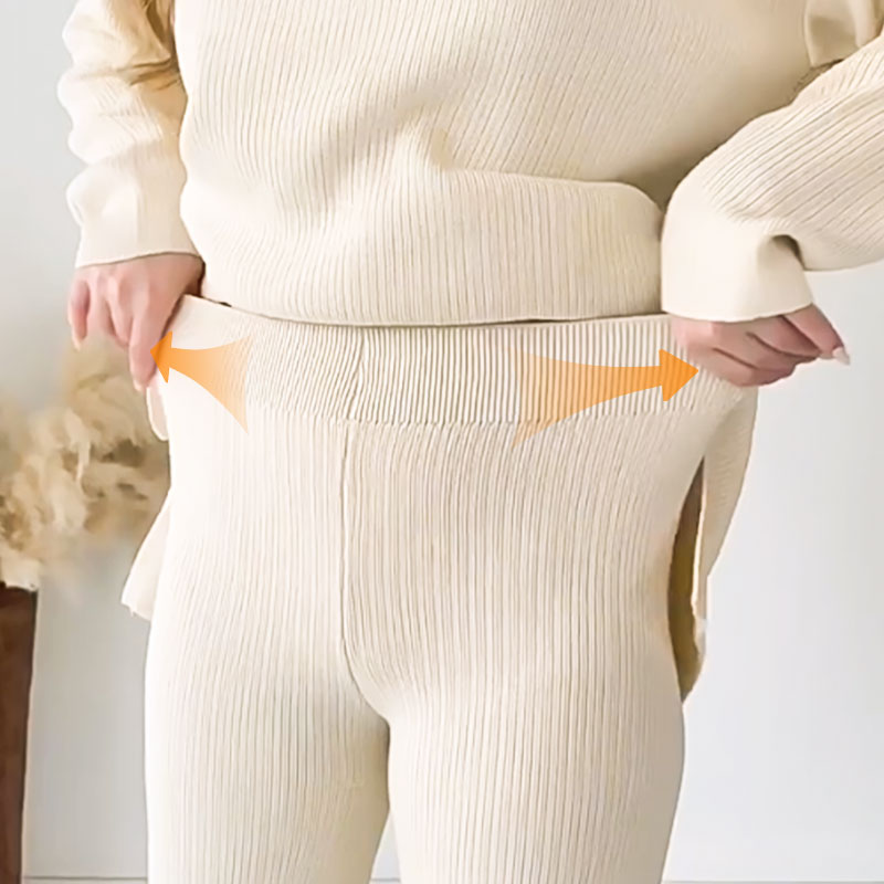 Alyana – リブ編みツーピース ラウンジセット