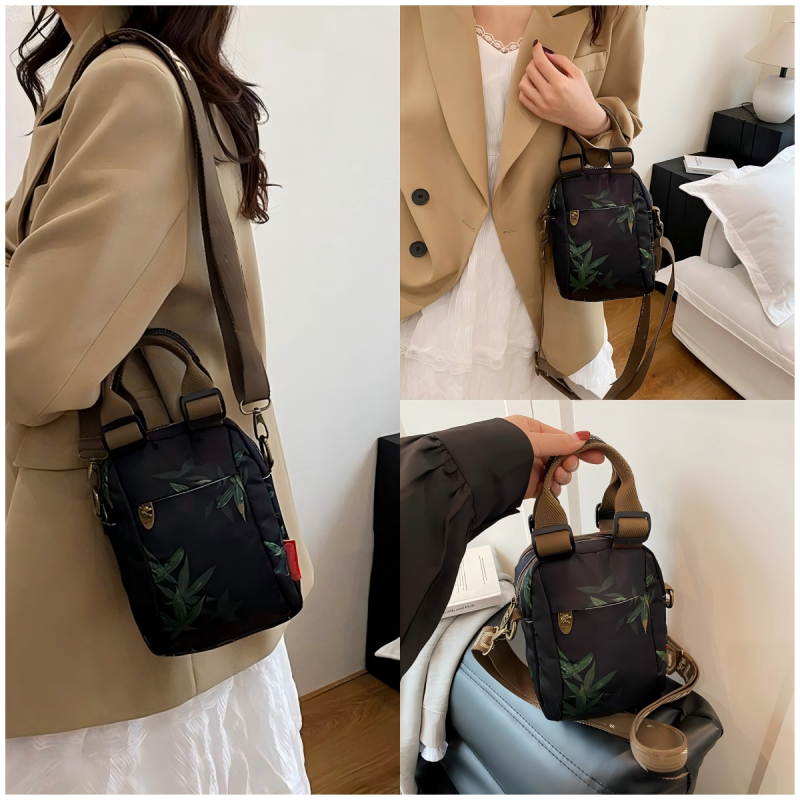 Sibella - ファッションプリント マルチレイヤー ショルダーバッグ