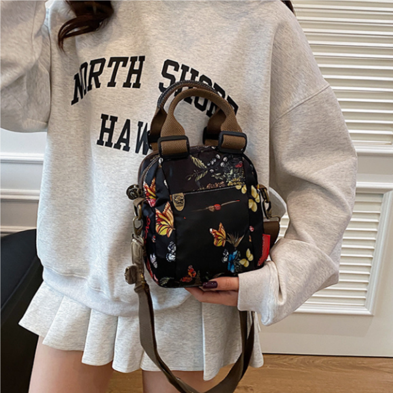 Sibella - ファッションプリント マルチレイヤー ショルダーバッグ