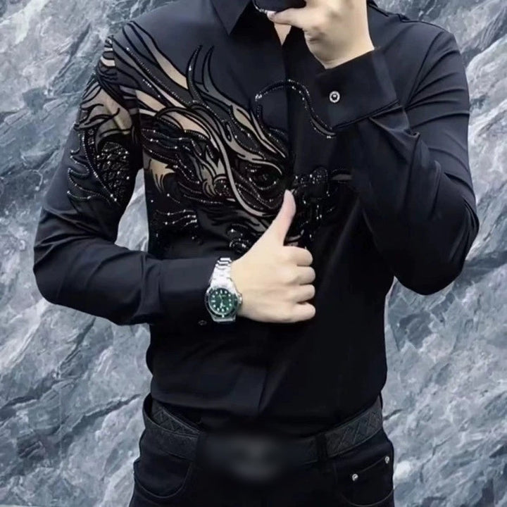 Zeljko - スタイリッシュなスリムフィットプリントシャツ